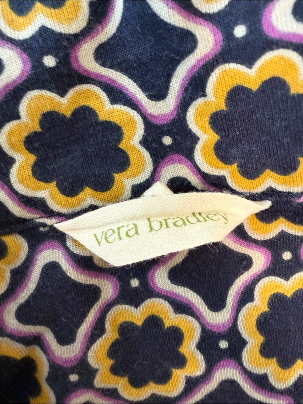 Vera Bradley Navy Floral Pajama Set with Yellow Accents - Picture 3 of 3